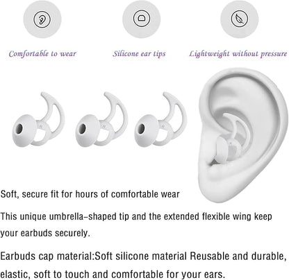 Medium Earbud Replacement Tips Silicone Ear Bud Tips Compatible with Bose Quietcomfort and Sport Headphone Ear Tips Earbud Cap 3 Pairs S M L