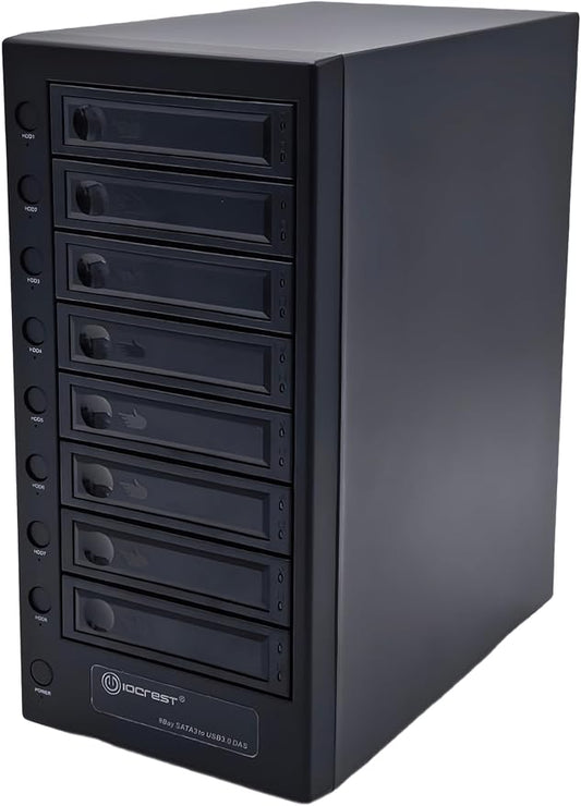 USB 4.0 (40Gbps) Type-C 8 Bay 2.5 Inch and 3.5 Inch SATA Hard Drive External Hard Drive Enclosure