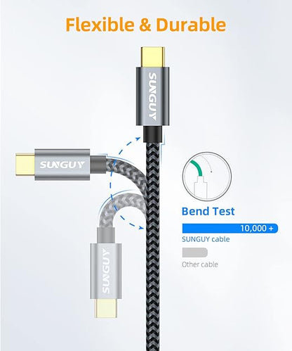 SUNGUY 10Gbps Micro B to USB C Hard Drive Cable 1FT, USB 3.1 USB C to Micro B, High-Speed External Hard Drive USB C Cable for iPhone 16 15 Pro/Pro Max, MacBook Pro/Air, WD Toshiba Westgate Seagate