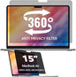 360° Privacy Screen Protector for MacBook Air 15 inch (2023-2025, M2, M3, M4), Privacy Screen Filter Compatible with MacBook Air 15.3 inch, Anti-Spy/Anti Fingerprint/Anti Blue Light/Anti Glare
