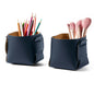 HOMIEAZICOZI 2-Pack Cork Leather Desk Accessories Storage - Pencil Pen Holder - Makeup Brush Holder Organizer - Stylish Addition to Home Decor (Light Green)