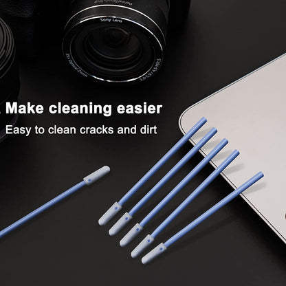 Wellgler's 100pcs Foam Cleaning Swabs, Multi-Purpose Cleanroom Foam Tip, Cleaning Swab Kitip,Lab Swabs.