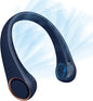 CIVPOWER Neck Fan: Portable Personal Neck Cooling Rechargeable Bladeless Fan - Hands Free 3 Speed 4000 mAh Battery USB Operated Wearable Headphone Design - for Men Women Outdoor Indoor (Dark Blue)