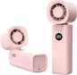 Personal Handheld Fan, Portable 3-in-1 High-Speed Turbo Fan with 5 Gear Wind, USB Mini Personal with 4000mAh Rechargeable Battery for Outdoor/Summer/Travel/Camping/Vacation Essentials Pink