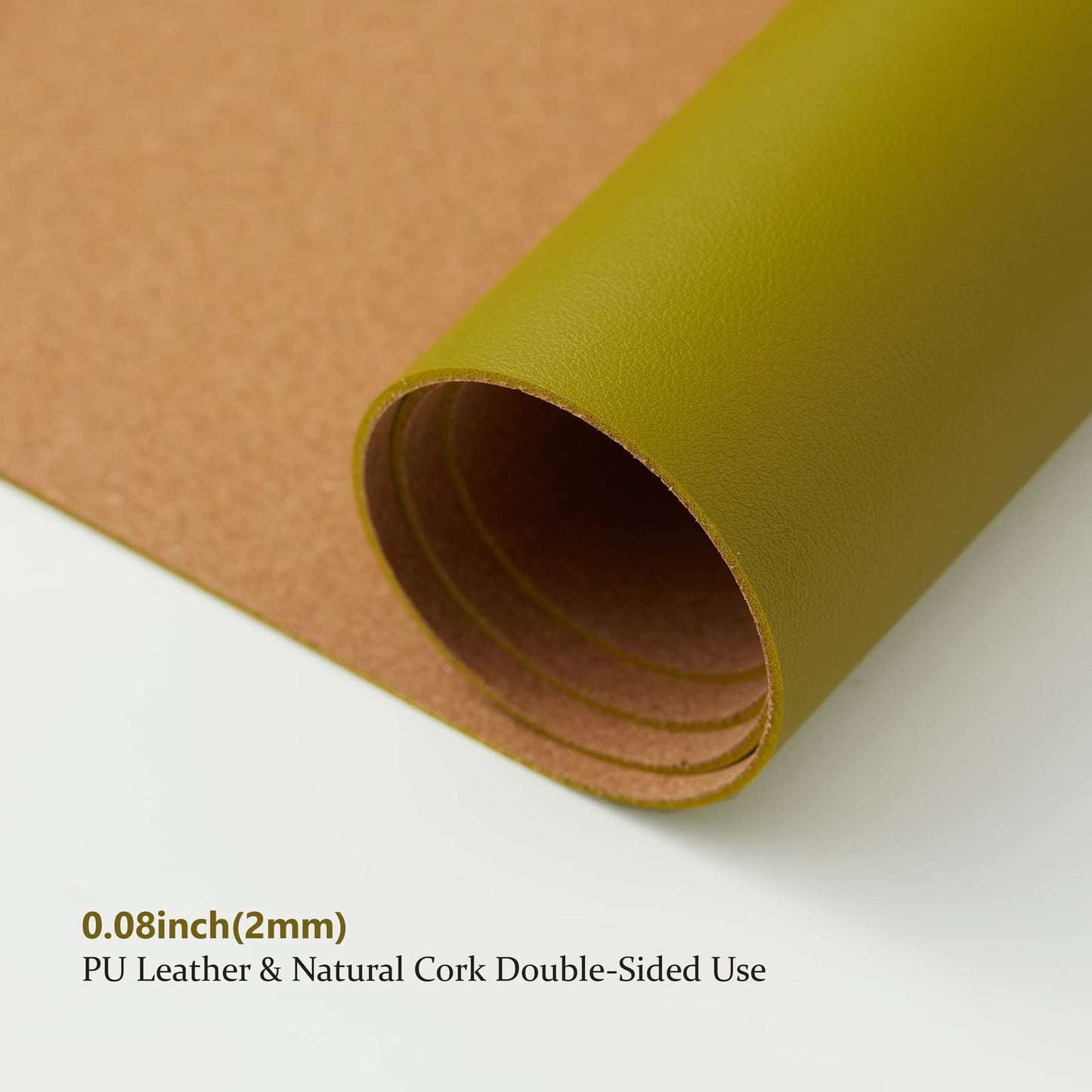 Cork Desk Mat - Dual-Sided Desk Pad for Office and Home - Desk Organization and Accessories - Ideal for Large Mouse Pad and Desk Mats on Top of Desks(Olive Green,80cmx 40cm)