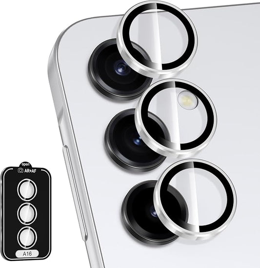 Avocase for Samsung Galaxy A16 Camera Lens Protector, Individual Metal Ring Tempered Glass Lens Cover, [Strong Adsorption] Scratch Resistant Ultra-Thin HD Clear Lens Cover, 1 Set-Slivery Ring