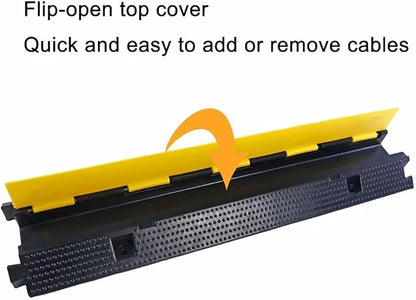 YONSHENG Rubber Cable Ramp Cord Cover Cable Protector Ramps Wire Hose Protective 1 Channel 22000Lbs Load Capacity Traffic Speed Bump for Asphalt Concrete Gravel Driveway Indoor Outdoor, 5 Pack