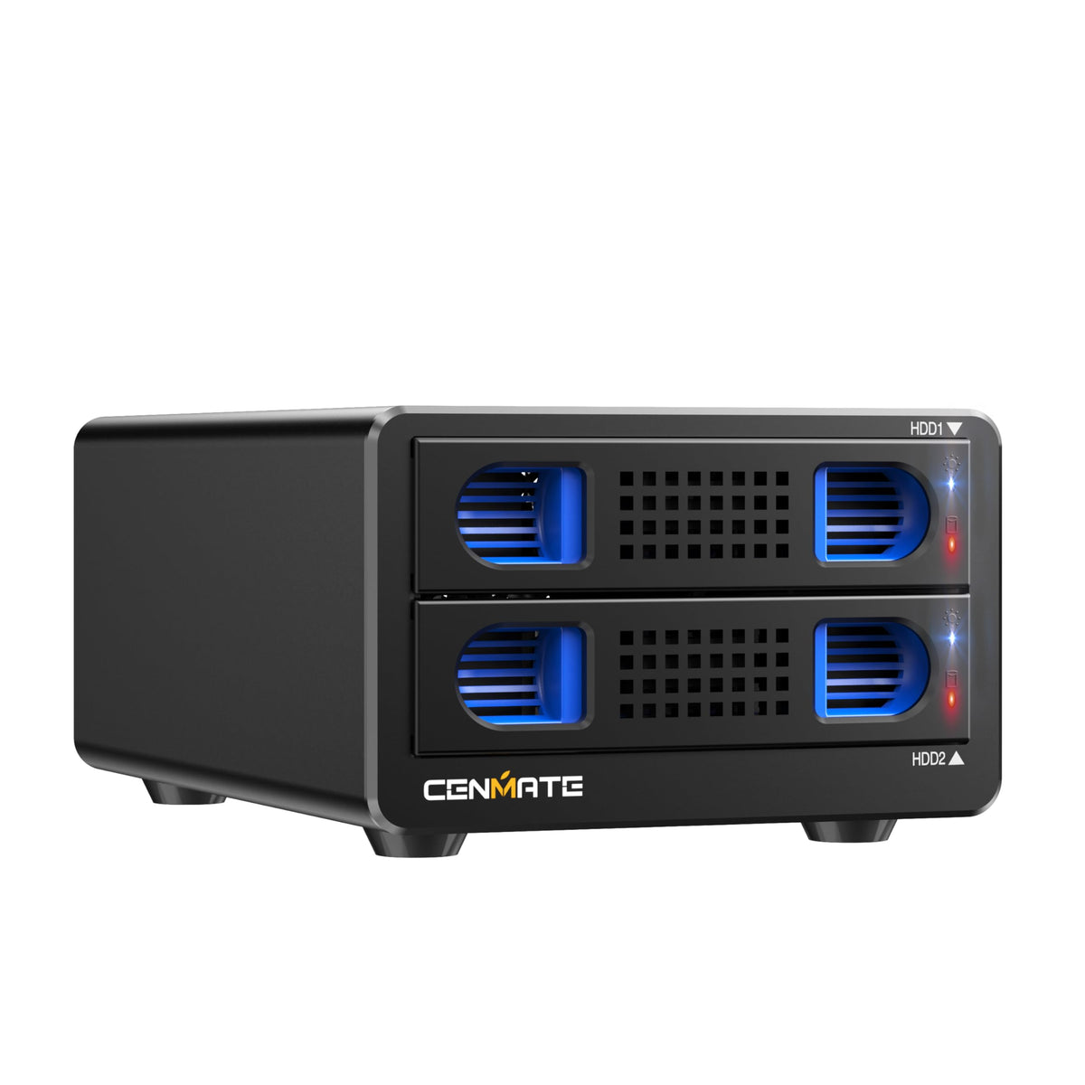 CENMATE Aluminum 8 Bay Hard Drive Enclosure with Cooling Fan for 2.5“/3.5" SATA HDD/SSD with USB A/C 3.0, Support Hot Swappable, Tool-Free HDD Enclosure, DAS(NO RAID/NAS)
