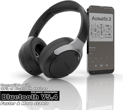 LC30Pro Hybrid Active Noise Cancelling Headphones, 100H Playtime Bluetooth Headphones, HiFi Audio Wireless Headphone with 3 EQ Modes, Low Latency & Foldable Design for School/Work/Travel/TV