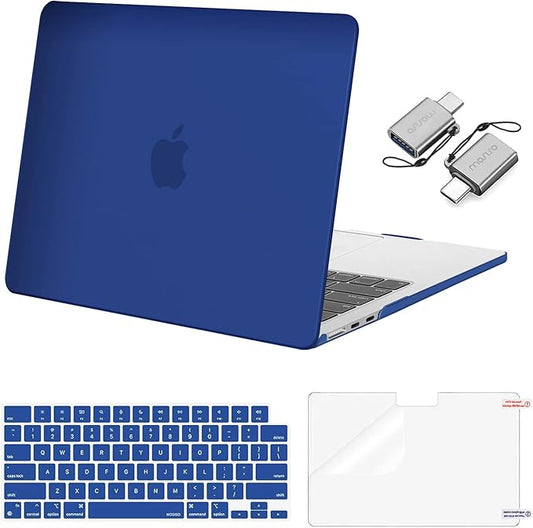 MOSISO Compatible with MacBook Air 13 inch Case M5 2026 M4 2025 M3 M2 2024-2022 A3449 A3240 A3113 A2681, Hard Shell&Keyboard Cover&Screen Film&Type C for MacBook Air 13.6 inch Case, Royal Blue