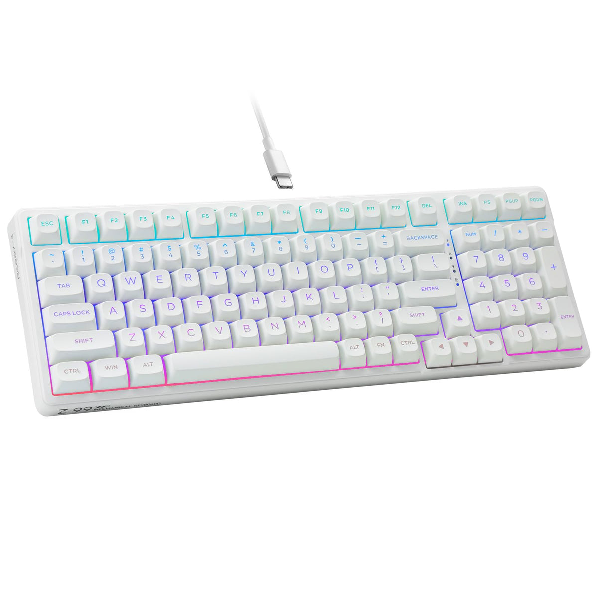 HUO JI E-Yooso Creamy Mechanical Keyboard Wired, RGB Backlit, White