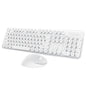 Wireless Keyboard Mouse Combo,104 Keys Cute Colorful Typewriter White