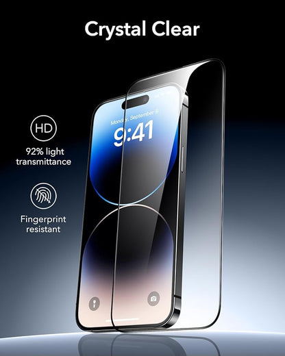 ESR 3 Pack 9H+ Glass for iPhone 14 Pro Max Screen Protector, [Military Grade Shatterproof & Longest Durable] Armorite Ultra-tough Full Coverage Tempered Glass with UltraFit Tray