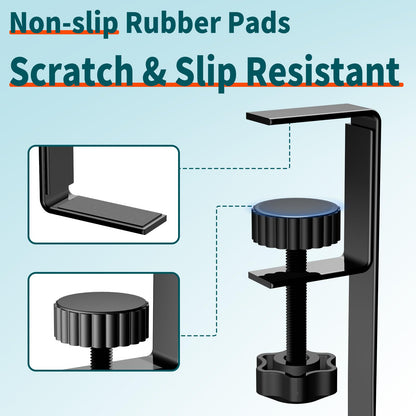 Under Desk Cable Management Tray Black, No Drill Desk Cable Management Organizer with Clamp for Desk Wire Management, PC Cord Organizer Accessories & Workspace Organizers for Office, Home(2 Pack)