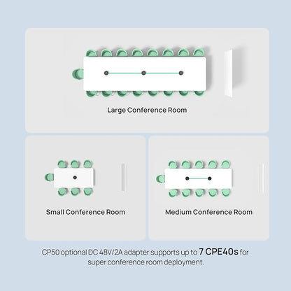 Yealink CPE40 Conference Speaker, Expansion Microphone for CP50, Ai Noise Cancellation, 8 360° Omni Mics Array, 19.6ft Pickup, Daisy Chain up to 7 Speakerphones for Zoom, Teams, Large Meeting Room
