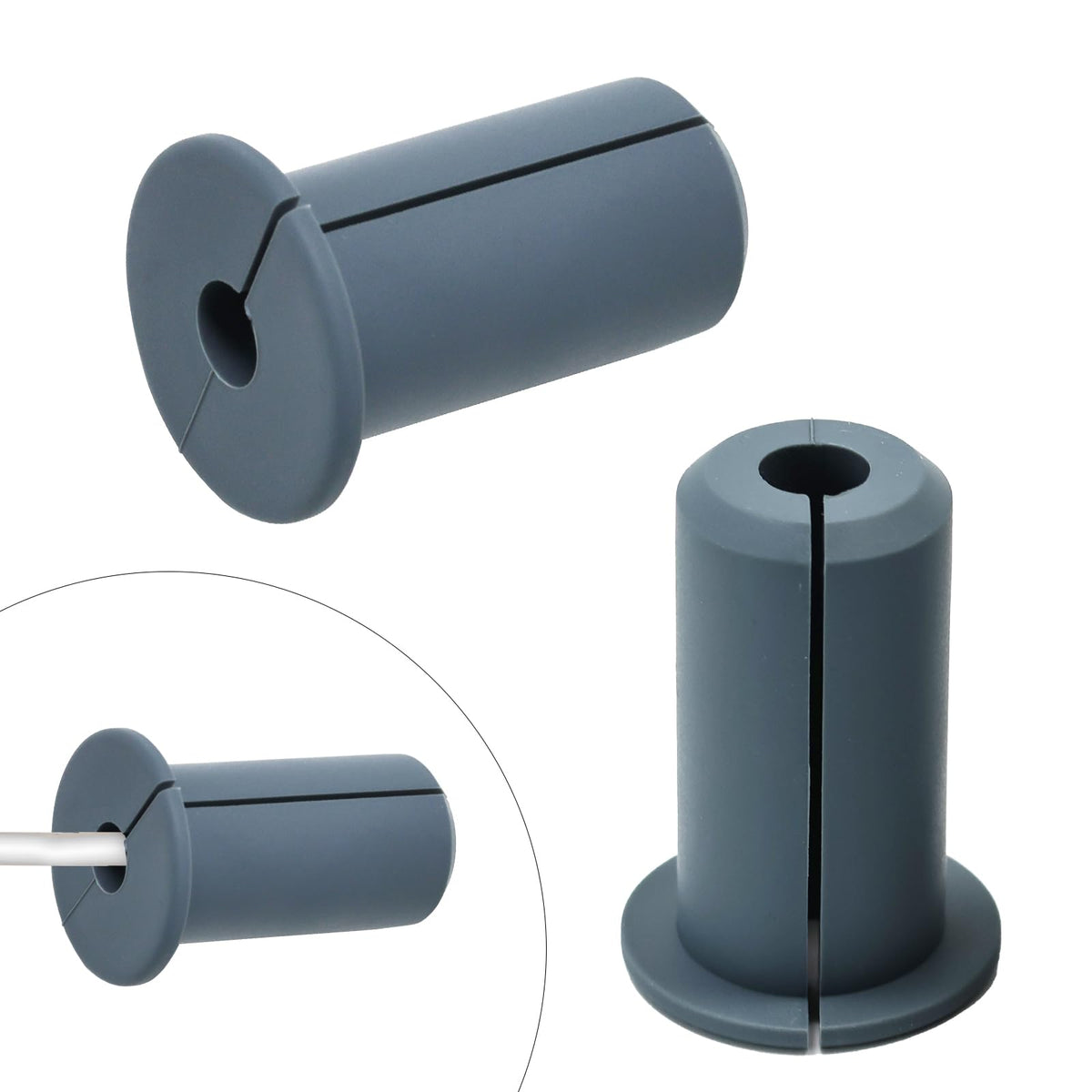 EASYEAH 2pc Black Starlink Cable Grommets 1" Silicone Wire Hole Grommet