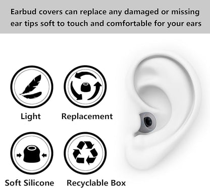 Silicone Replacement Earbud Tips Earbud Covers Fit for in-Ear Headphones (Inner Hole 3.8mm -5.1mm) Earbud Replacement Tips Ear Tips 9 Pairs