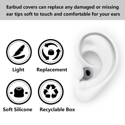 MMYQXI Earbud Replacement Tips Silicone Earbud Covers Fit for in-Ear Headphones (Inner Hole 3.8mm -5.1mm) 9 Pairs S/M/L
