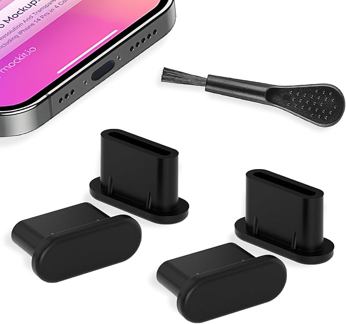 USB C Dust Plugs [36-Pack] -Anti Dust Plug Cover Charging Silicone Port Covers with Cleaning Brush Universal Type-C Protector for All USB C Devices