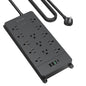 TROND Power Strip Surge Protector 10ft Cord, 4000J, 4 USB, ETL Listed,Black