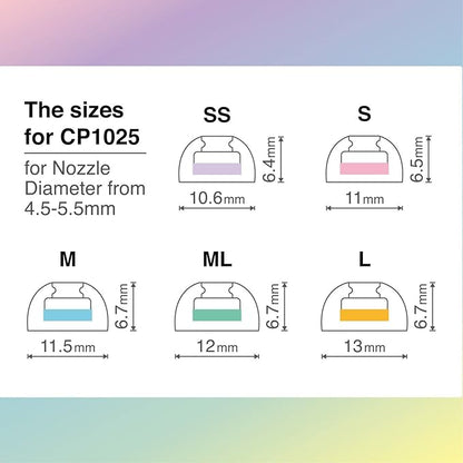 SpinFit CP1025- S/SS- Medical Grade Silicone Patented Ear Tips, Secure Fit and Supreme Comfort Fits MTW3, Galaxy Buds 2, Soundcore Space A40 & More (2 Pairs) (for Nozzle Diameter from 4-5.5mm)