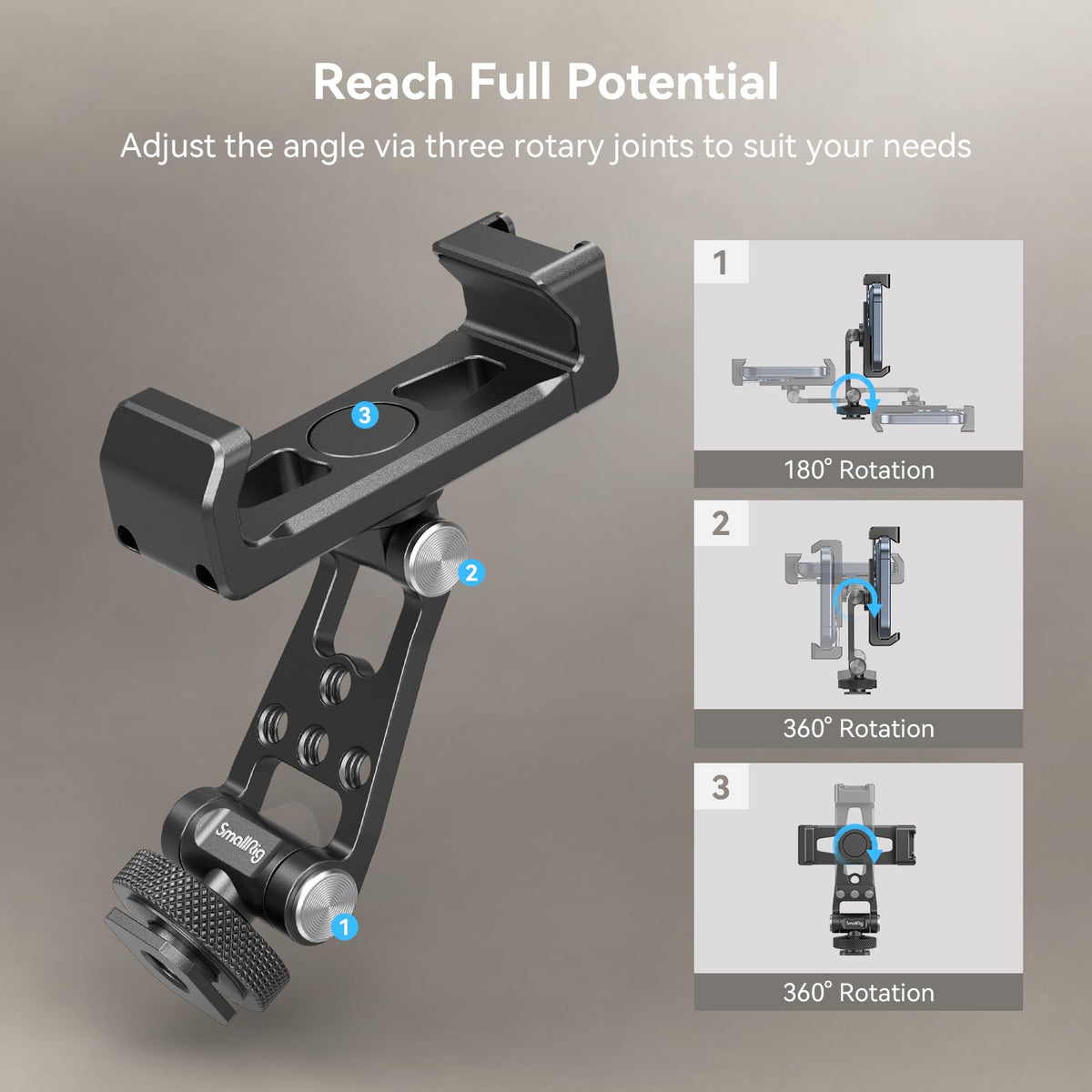 SMALLRIG Universal Phone Holder Mount with Cold Shoe - 4382