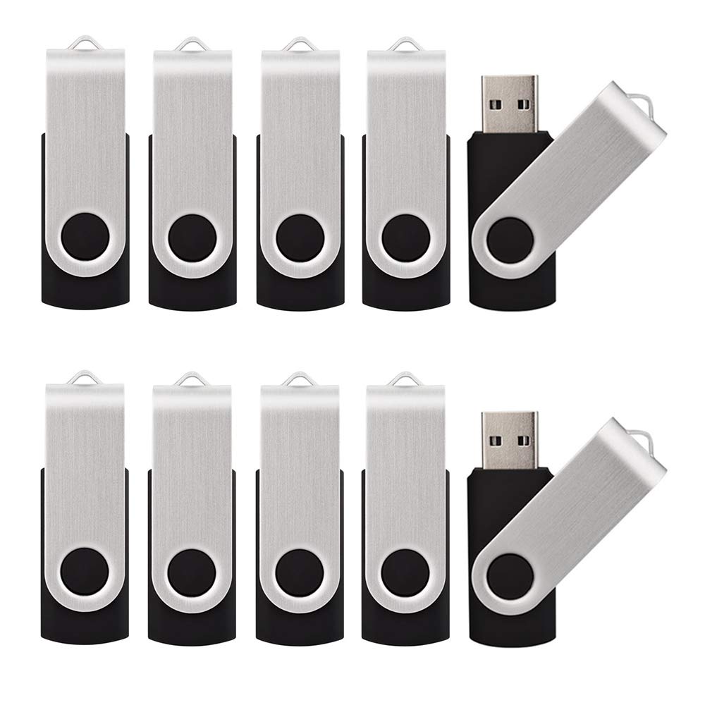 KALSAN 64GB USB Flah Drives 10 Pack USB 2.0 Memory Sticks Bulk-Black