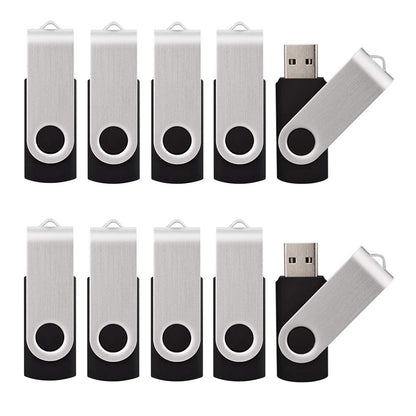 KALSAN 64GB USB Flah Drives 10 Pack USB 2.0 Memory Sticks Bulk-Black