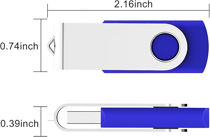 KEXIN 10 Pack 64GB USB 2.0 Flash Drive Thumb Drive, Blue