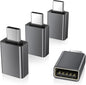 Elebase USB C to USB Adapter 4Pack,USBC Male to USB 3.0 Female MacBook Pro Air Adapter,Type C Thunderbolt 3 OTG Converter for Flash Thumb Drive,iPad mini,Mac,Apple iPhone 16 16e 15,Samsung S25 S24