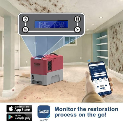 ALORAIR Smart WiFi LGR Commercial Dehumidifier up to 180 PPD (Saturation) with Pump, 5 Years Limited Warranty, Industrial Dehumidifiers APP Control, cETL Listed, for Garage, Flood Restoration