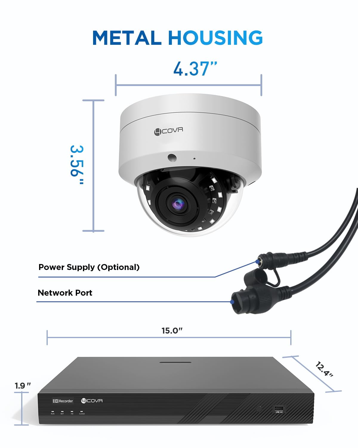 4COVR 16 Channel Security Camera System 5MP PoE with 4TB HDD, LY54AX5M1612