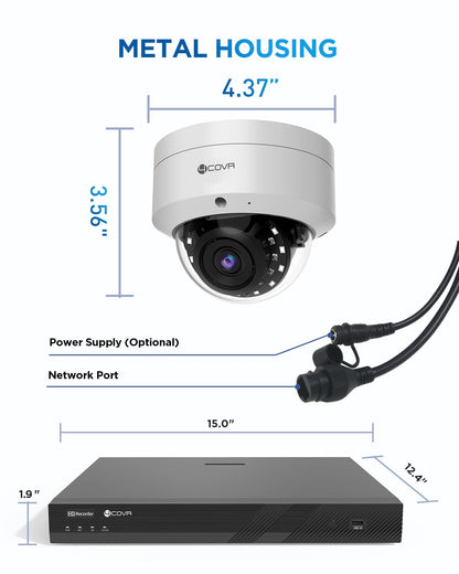 4COVR 16 Channel Security Camera System 5MP PoE with 4TB HDD, LY54AX5M1612