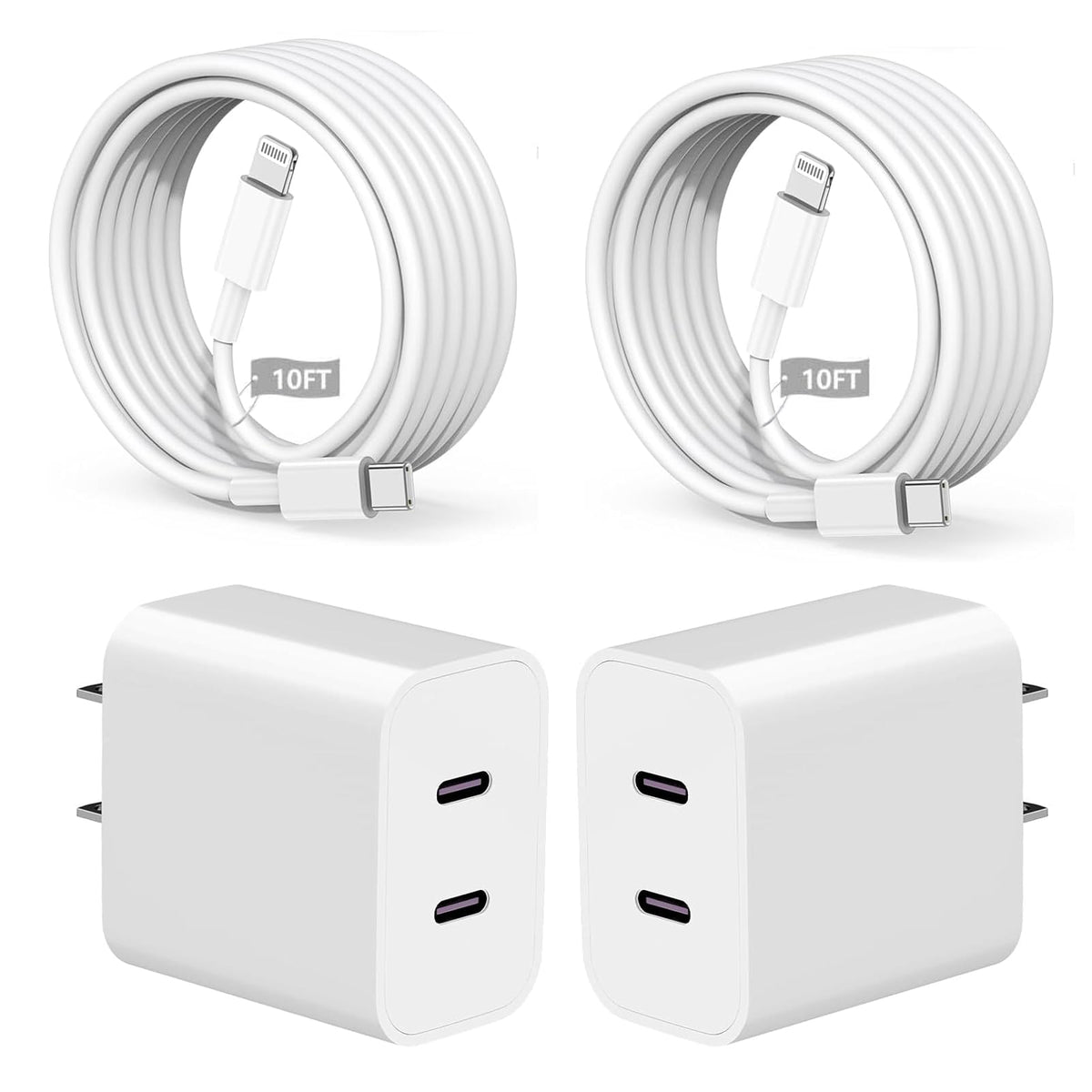 Charger for iPhone 17 16 15,Fast Dual Port USB C Charger Block,Double Type C Apple Wall Power Adapter Plug,10FT Quick USB C to C Charging Cable for iPhone 17/17 ProMax/17 Air/16 Pro/16e/15 Pro/15 Plus