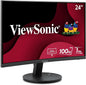 ViewSonic VA2416C 24 Inch Full HD 1080p Frameless Curved Monitor with Variable Refresh Rate, Eye Care, HDMI, and DisplayPort Inputs for Home and Office
