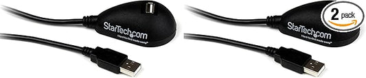 StarTech.com 5ft USB 2.0 Extension Cable - Male to Female - 5 ft USB A to A Extension Cord for Laptop, Desktop, Tablet, Webcam & More (USBEXTAA5DSK), Black (Pack of 2)