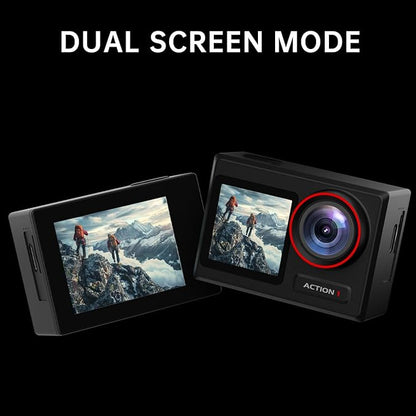 ODDV 4K60FPS 30MP Action Camera with Front LCD and Touch Rear Screens, Underwater Camera with 64GB Memory Card, 132FT Waterproof Camera, EIS, 5X Zoom, WiFi Remote Control (Black)