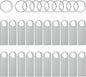 ABLAZE 128MB Flash Drive 20 Pack, Metal USB 2.0 Thumb Drives with Keychains USB Sticks Pendrives (Sliver)