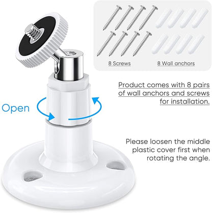 FastSnail Wall Mount Compatible with Wyze Cam Pan V3 & Wyze Cam V4/V3 & Wyze Cam Outdoor/Indoor, 360 Degree Swivel Adjustable Bracket for Wyze Cam and Other Camera with Same Interface 2 Pack