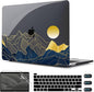 CISSOOK Compatible with MacBook Pro 13 inch Case M2 2025-2020 Release A2338 M2 M1 A2251 A2289, Plastic Hard Shell & Keyboard Cover for Pro 13 inch M2 with Touch Bar, Mountain & Raised Sun