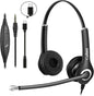 Callez Computer Headset, 3.5mm Cell Phone Headset with Mic Noise Cancelling, USB-C Wired Headphone for PC Laptop Mac iPhone Samsung Zoom Teams Call Center Home Office Work, in-line Controls