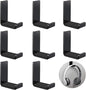 Weewooday 8 Pcs Headphone Hanger Headphone Holder Wall Hook Desk Bulk Adhesive Headset Wall Mount Stand General Purpose (Black)