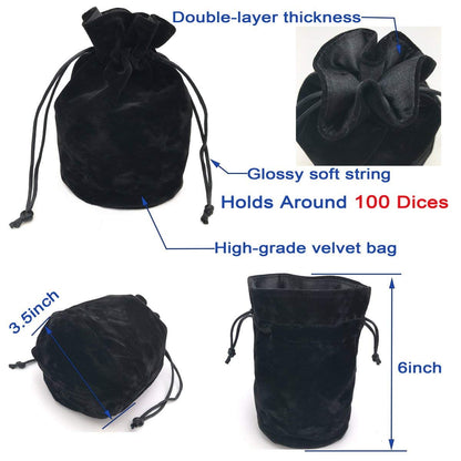 Dice Set for Dungeons&Dragons, DND, RPG Games, Polyhedral Dice Set, Assorted Dice Set, 35 Total, 5 Sets with Drawstring dice Pouch