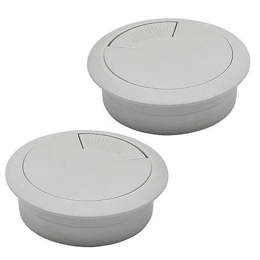 Desk Grommet 2" (50 mm), Desk Cord Hole Cover, Light Grey 2 Pcs