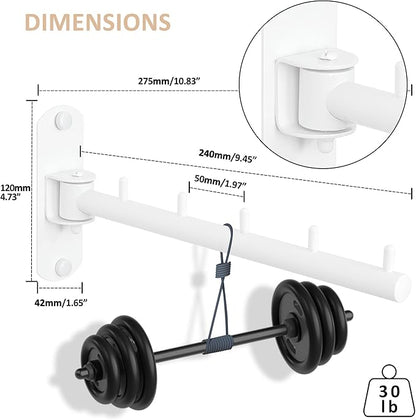 Swing Clothes Hanger Rack,2-Pack Garment Racks Wall Mounted Clothes Bar-Hanger Holder Hooks Heavy Duty Folding Drying Rack Space Saving Clothing Hanging System Closet Storage Organizer,White