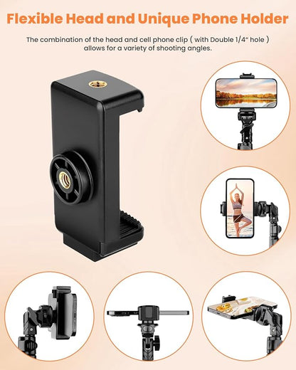 Victiv 71" Phone Tripod, Camera Stand Tripod with Remote and Phone Holder, Sturdy & Stable, Height Adjustable Selfie Stick Mode, Perfect for Selfies Video Recording/Cooking/Vlog/Photo