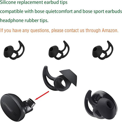 Small Earbud Replacement Tips Silicone Earbud Tips Eartips Compatible with Bose Quietcomfort and Sport Headphone Ear Tips Ear Bud Covers 3 Pairs
