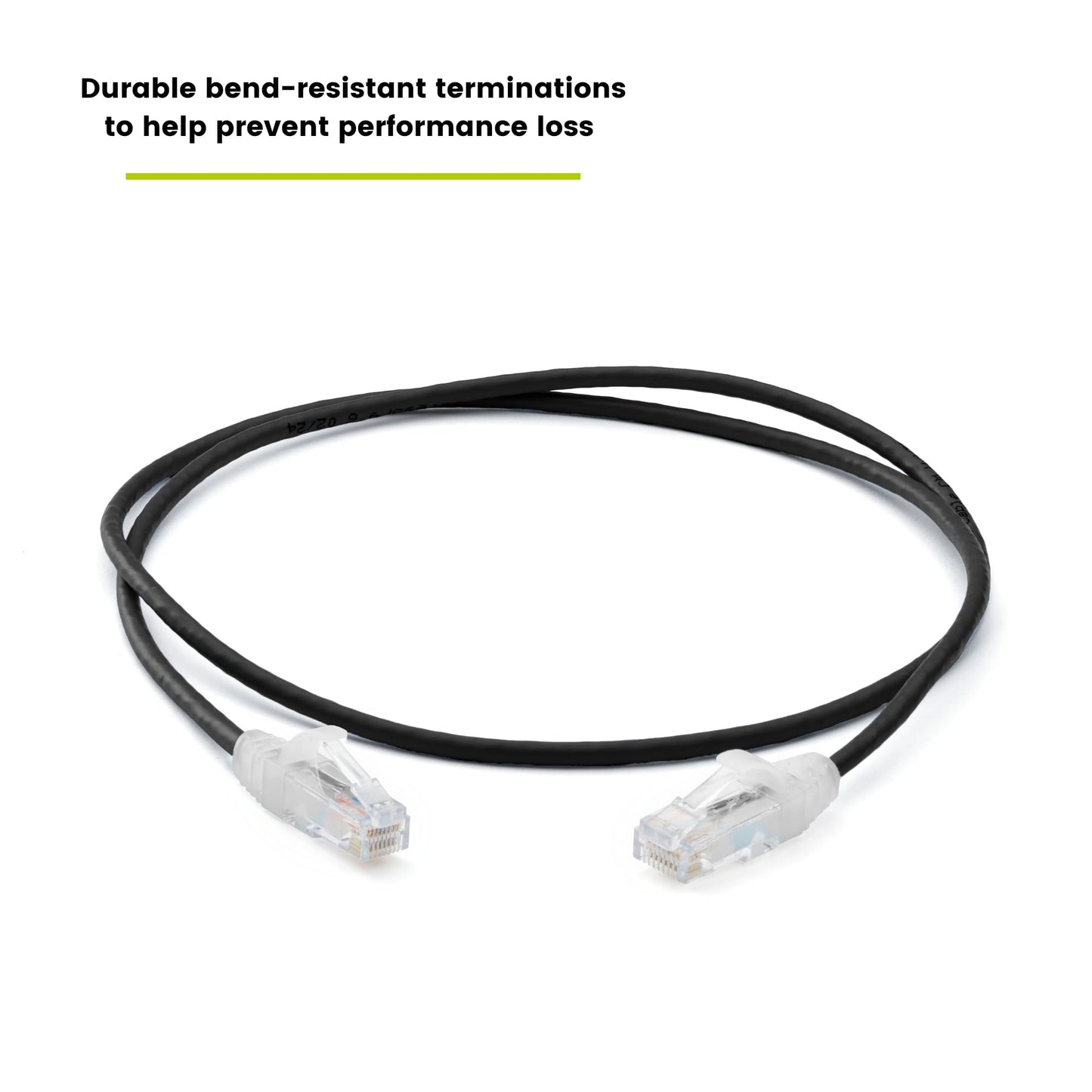 TRUECABLE Cat6 Component Rated Patch Cable, Unshielded (U/UTP), 2ft, Black, 28AWG Stranded Pure Copper, Snagless 10G High-Speed Ethernet Cable, PoE++ 4PPoE 100W, UL Listed, RoHS-3, 1 Pack