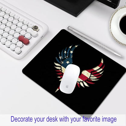 America Flag Mouse Pad Personalized Art Design Computer Laptop Non-Slip Rubber Mouse Pad 9.5x7.9 Inch