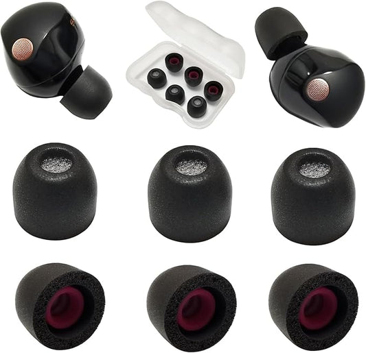 Memory Foam Tips for Sony WF-1000XM5 Earbuds Tips for WF-1000XM5 WF-1000XM4 Earbuds Case, Extra Small Earbuds Tips Black